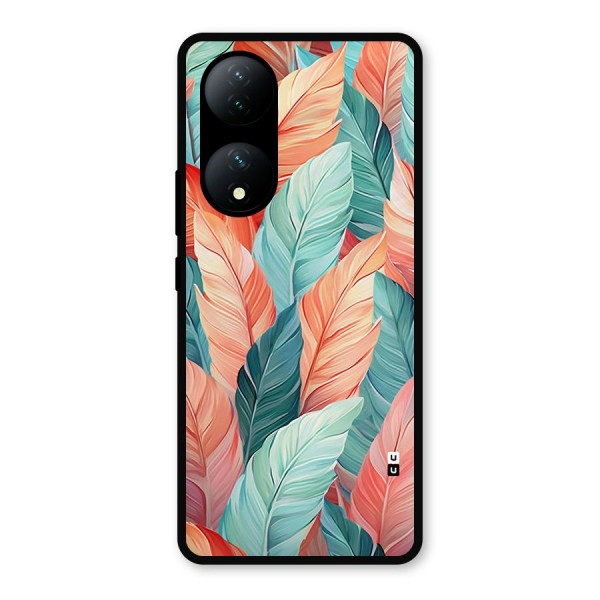 Amazing Colorful Leaves Metal Back Case for Vivo T2