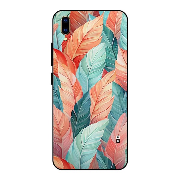 Amazing Colorful Leaves Metal Back Case for Vivo V11 Pro