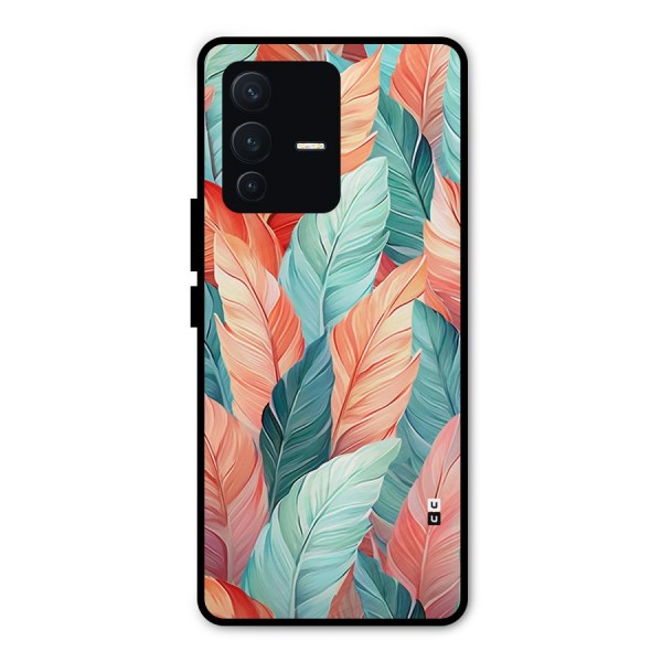 Amazing Colorful Leaves Metal Back Case for Vivo V23 Pro