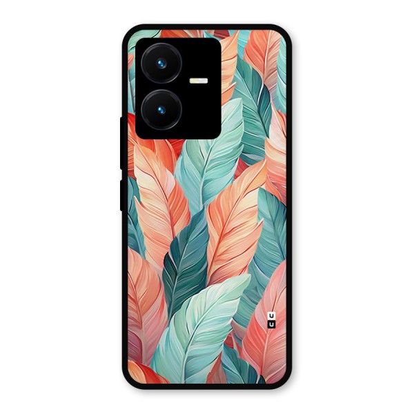 Amazing Colorful Leaves Metal Back Case for Vivo Y22