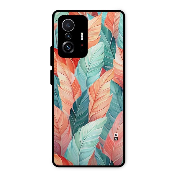 Amazing Colorful Leaves Metal Back Case for Xiaomi 11T Pro