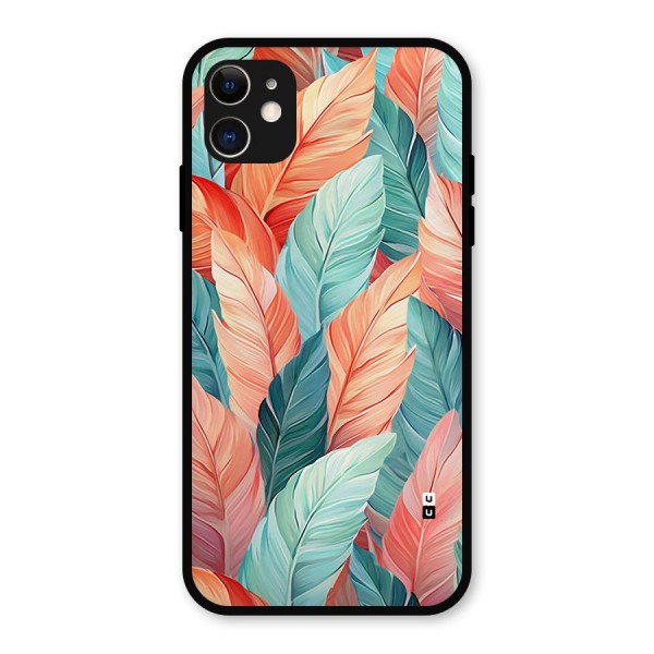 Amazing Colorful Leaves Metal Back Case for iPhone 11