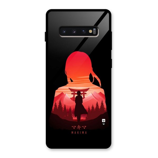 Amazing Makima Glass Back Case for Galaxy S10 Plus