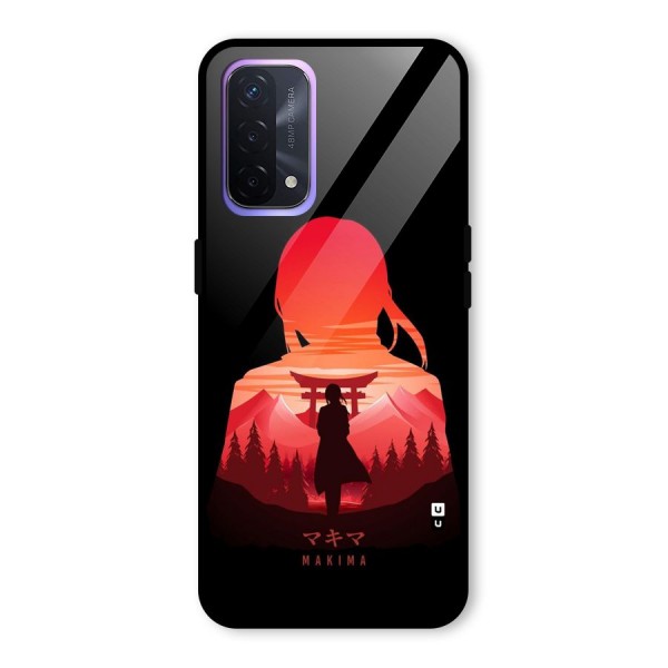 Amazing Makima Glass Back Case for Oppo A74 5G
