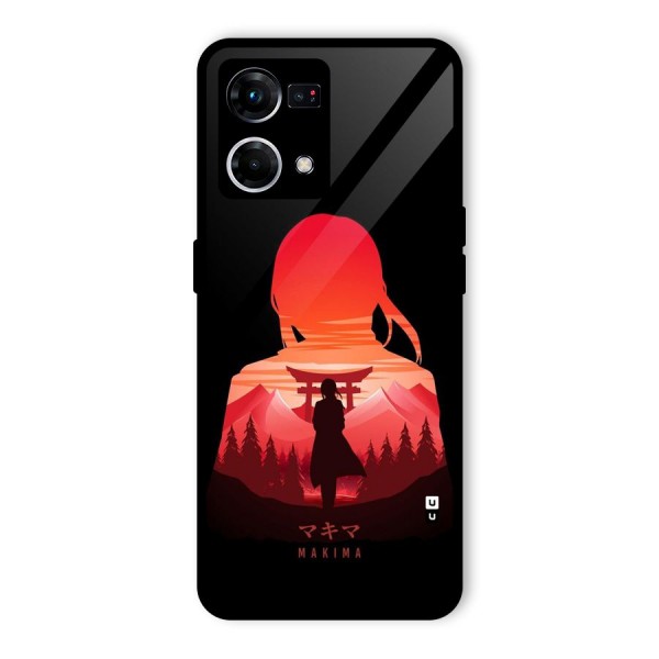 Amazing Makima Glass Back Case for Oppo F21 Pro 4G
