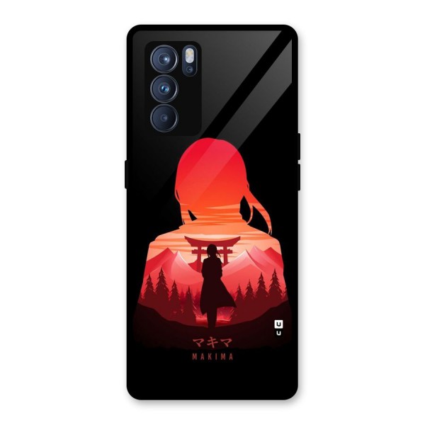 Amazing Makima Glass Back Case for Oppo Reno6 Pro 5G