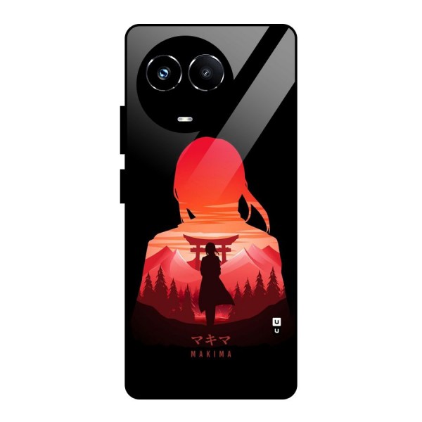 Amazing Makima Glass Back Case for Realme 11X