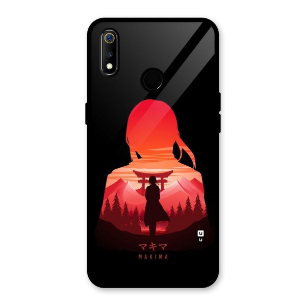 Amazing Makima Glass Back Case for Realme 3