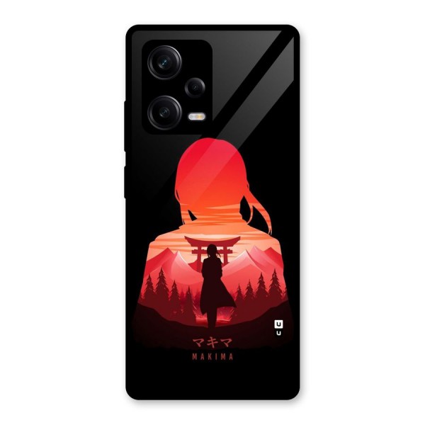 Amazing Makima Glass Back Case for Redmi Note 12 Pro