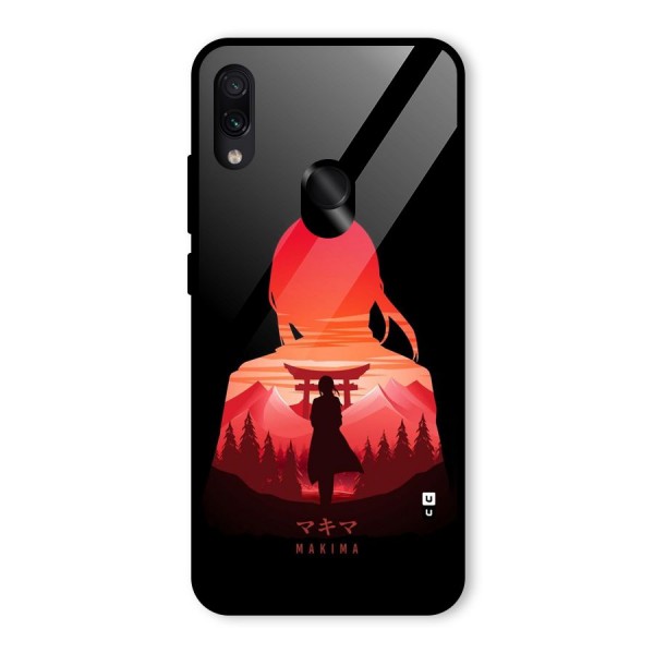 Amazing Makima Glass Back Case for Redmi Note 7S