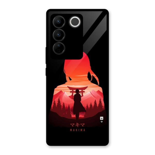Amazing Makima Glass Back Case for Vivo V27