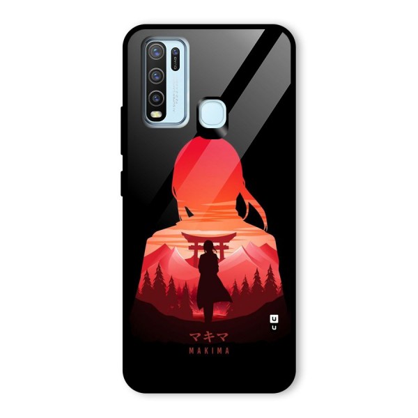 Amazing Makima Glass Back Case for Vivo Y30