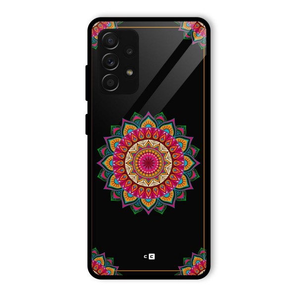 Amazing Mandala Art Glass Back Case for Galaxy A53 5G