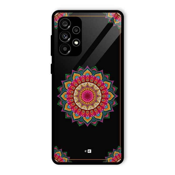 Amazing Mandala Art Glass Back Case for Galaxy A73 5G