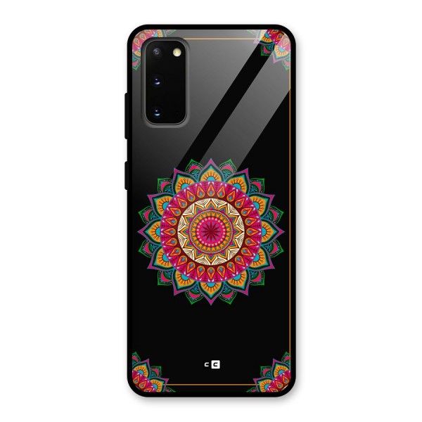 Amazing Mandala Art Glass Back Case for Galaxy S20