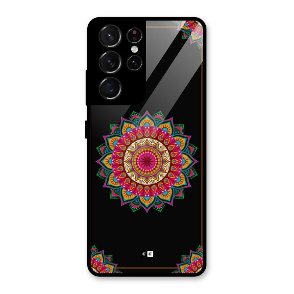 Amazing Mandala Art Glass Back Case for Galaxy S21 Ultra 5G