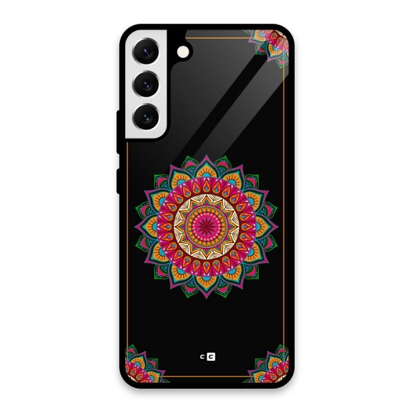 Amazing Mandala Art Glass Back Case for Galaxy S22 Plus 5G