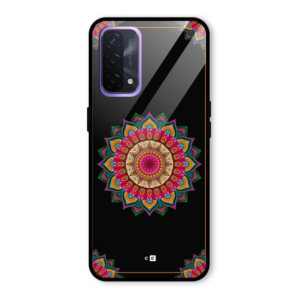 Amazing Mandala Art Glass Back Case for Oppo A74 5G