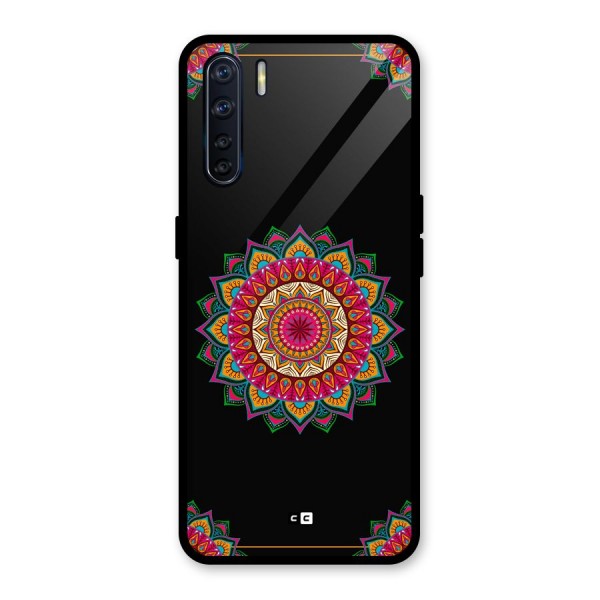 Amazing Mandala Art Glass Back Case for Oppo F15