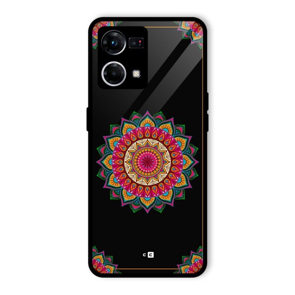 Amazing Mandala Art Glass Back Case for Oppo F21 Pro 4G