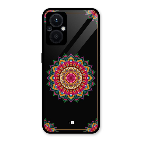 Amazing Mandala Art Glass Back Case for Oppo F21s Pro 5G
