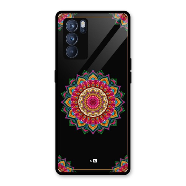 Amazing Mandala Art Glass Back Case for Oppo Reno6 Pro 5G