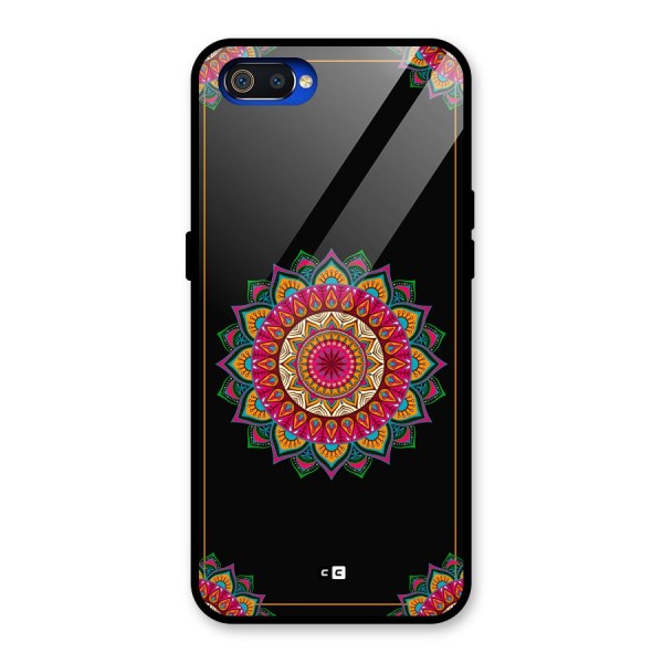 Amazing Mandala Art Glass Back Case for Realme C2