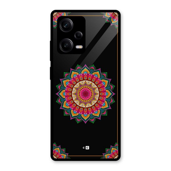 Amazing Mandala Art Glass Back Case for Redmi Note 12 Pro