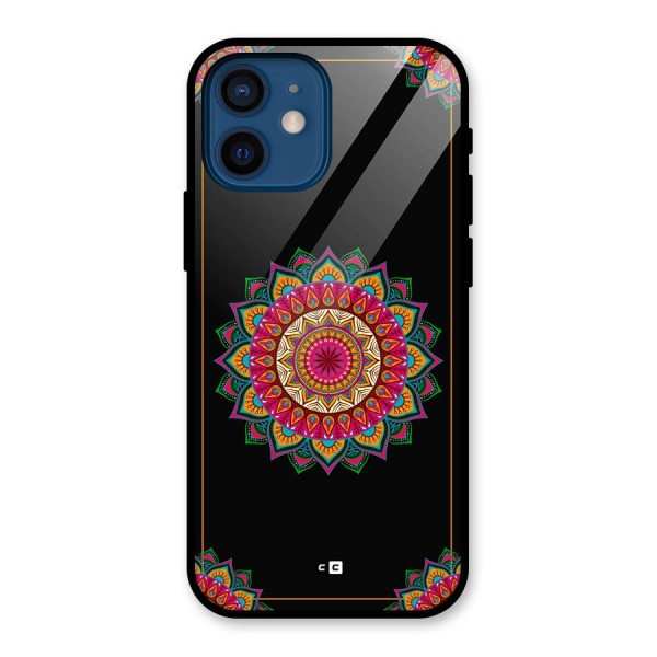 Amazing Mandala Art Glass Back Case for iPhone 12 Mini