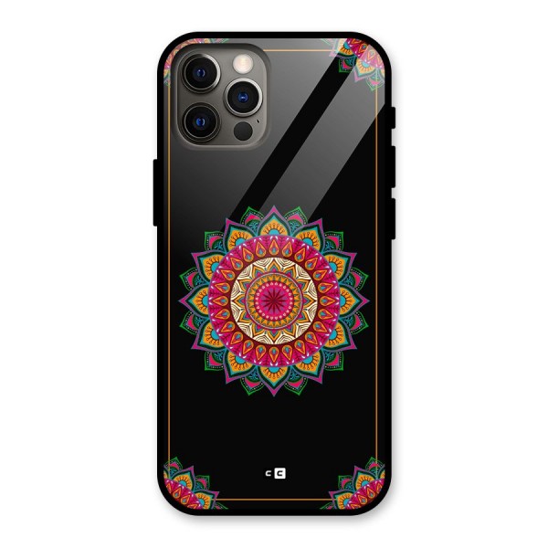 Amazing Mandala Art Glass Back Case for iPhone 12 Pro