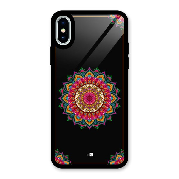 Amazing Mandala Art Glass Back Case for iPhone X