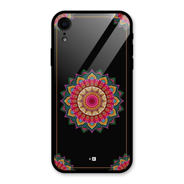 Amazing Mandala Art Glass Back Case for iPhone XR