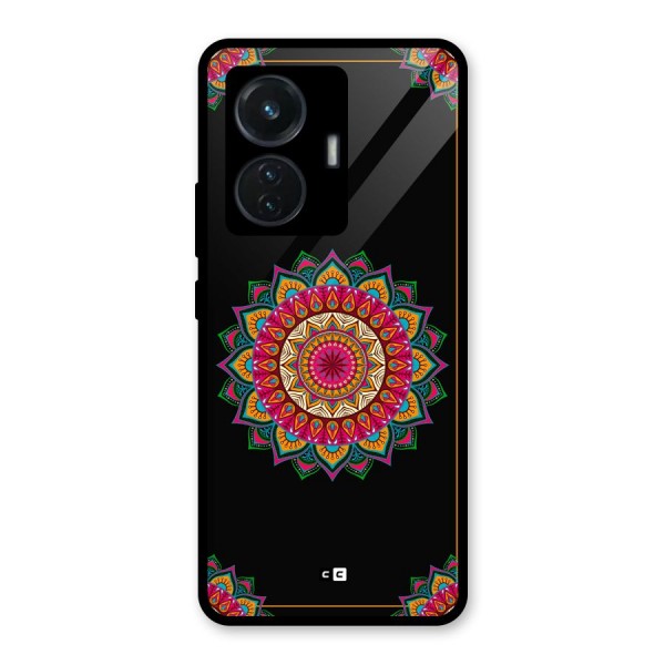 Amazing Mandala Art Glass Back Case for iQOO Z6 44W
