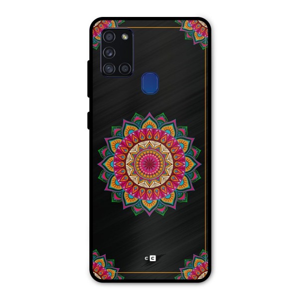 Amazing Mandala Art Metal Back Case for Galaxy A21s