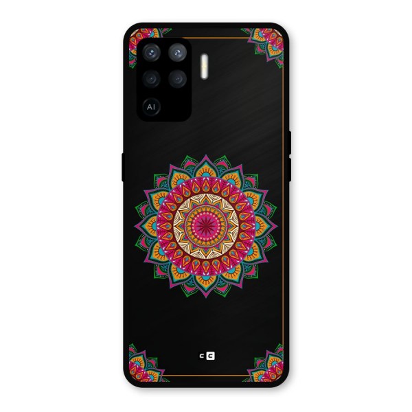 Amazing Mandala Art Metal Back Case for Oppo F19 Pro
