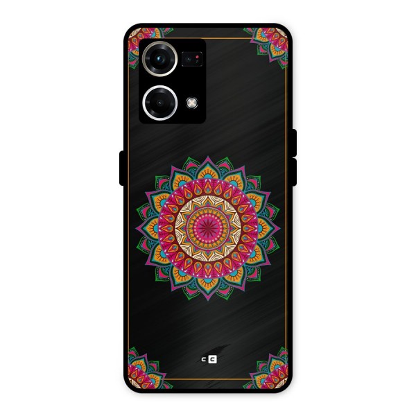 Amazing Mandala Art Metal Back Case for Oppo F21 Pro 4G
