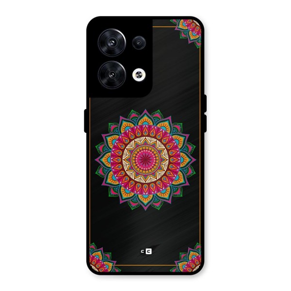 Amazing Mandala Art Metal Back Case for Oppo Reno8 5G