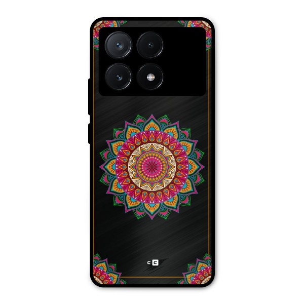 Amazing Mandala Art Metal Back Case for Poco X6 Pro