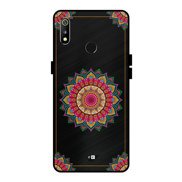 Amazing Mandala Art Metal Back Case for Realme 3