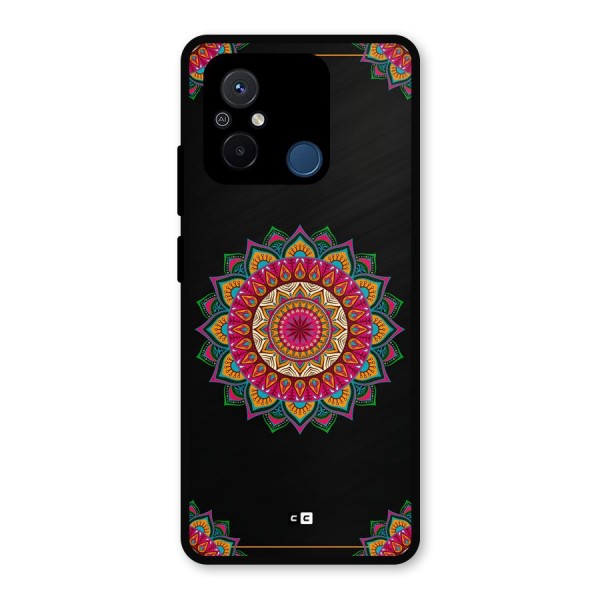 Amazing Mandala Art Metal Back Case for Redmi 12C