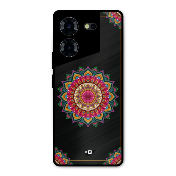 Amazing Mandala Art Metal Back Case for Tecno Pova 5 Pro 5G