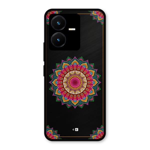 Amazing Mandala Art Metal Back Case for Vivo Y22