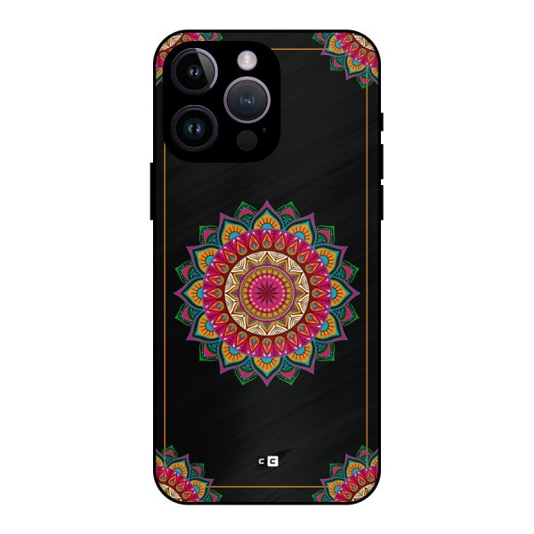 Amazing Mandala Art Metal Back Case for iPhone 14 Pro Max