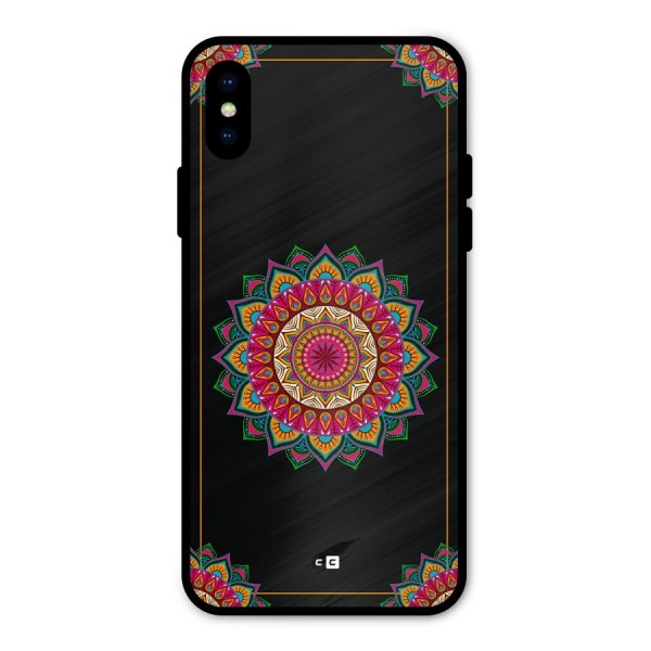 Amazing Mandala Art Metal Back Case for iPhone XS