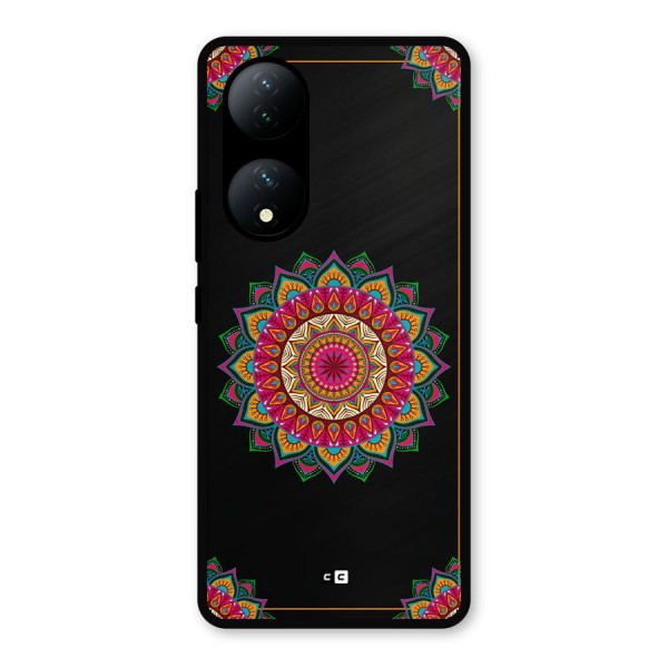 Amazing Mandala Art Metal Back Case for iQOO Z7s