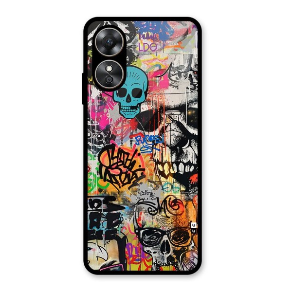 Amazing Street Art Glass Back Case for Oppo A17