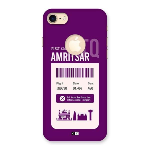 Amritsar Boarding Pass Back Case for iPhone 7 Logo Cut