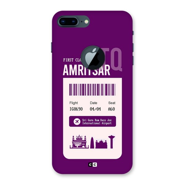 Amritsar Boarding Pass Back Case for iPhone 7 Plus Logo Cut