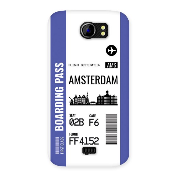 Amsterdam Boarding Pass Back Case for Canvas 2 A110