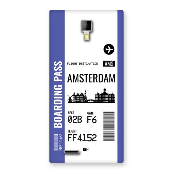 Amsterdam Boarding Pass Back Case for Canvas Xpress A99